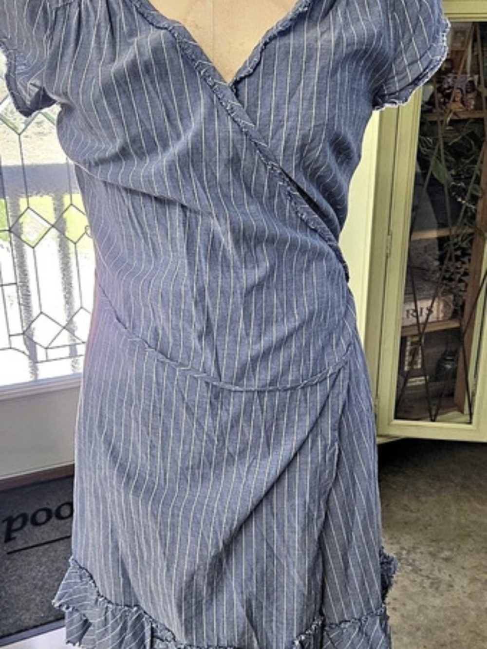 Converse One Star Striped Mini Dress in Blue & White Size Medium Like New